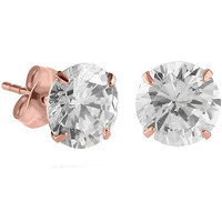 Rose Gold Prong Set Round 2.5mm Jewelled Ear Studs : Pair