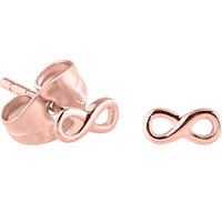 PVD Rose Gold Infinity Ear Studs : Pair