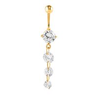 Bright Gold PVD Jewelled Cascade Navel