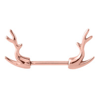 Rose Gold Deer Horn Nipple Barbell