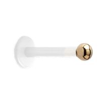 18ct Gold Bioplast labret with Push in Gold Ball
