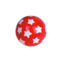 Acrylic UV-Active Stars Ball - White on Red