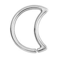 Surgical Steel Annealed Crescent Moon Ring