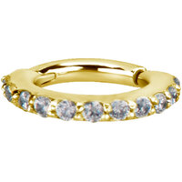 Bright Gold Swarovski Jewelled Hinged Segment Ring