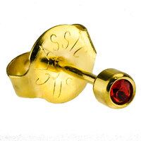 24ct Gold Plate Bezelset Mini : Red
