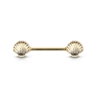 Seashell Gold Plated Decorative Fashion Nipple Barbell