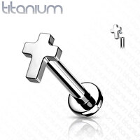 Titanium Cross Internally Threaded Labret