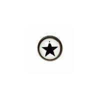 Titanium Highline® Black Star on White Ikon Disc for Dermal Anchors