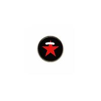 Titanium Highline® Red Star on Black Ikon Disc for Dermal Anchors
