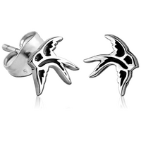 Surgical Steel Ear Studs : Swallows