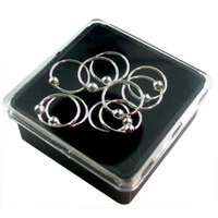 Box of 10 Sterling Silver Fixed Ball Nose Rings