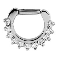 Surgical Steel Prong Set Jewelled Septum Clicker