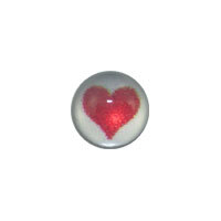 Screw On Picture Ball Red Heart