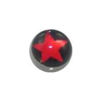 Screw On Picture Ball Red Star