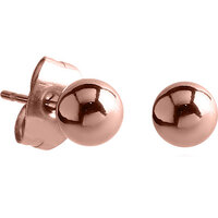 PVD Rose Gold 3mm Ball Ear Studs : Pair