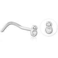 Double Jewelled Eight Nose Stud