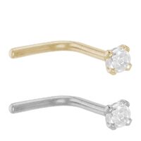 18ct Gold Claw Set CZ Nose Stud