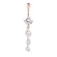 Rose Gold PVD Jewelled Cascade Navel