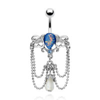 Steel Navel Blue Opal Vintage Chandelier Chain