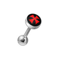 Steel Basicline® Picture Disc Barbell - Red Cross