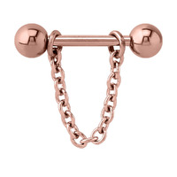Rose Gold Chain Nipple Barbell