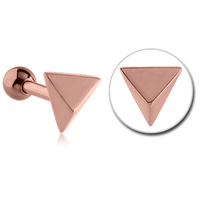 Rose Gold PVD Surgical Steel Pyramid Tragus Barbell