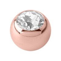 PVD Rose Gold Jewelled Threaded Ball