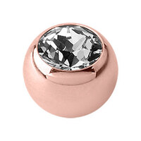 PVD Rose Gold Micro Jewelled Threaded Ball