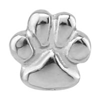 316L Surgical Steel Paw Print Internal Attachment