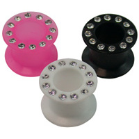 Silicone Jewelled Flesh Tunnels