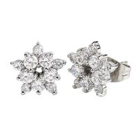 Pair of Surgical Steel Ear Studs - Jewelled Snowflake : Jewelled Snowflake