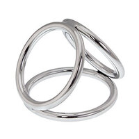 Surgical Steel Rounded Triple Cock & Ball Ring