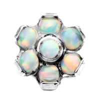 Titanium Internally Threaded Opal Flower Attachment with Opal Petals
