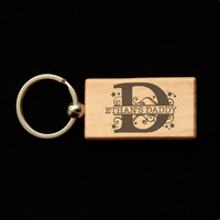 Rectangular Wooden Key Ring - D is for Daddy
