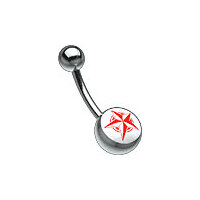 Titanium Picturebell Five Pointed Star Red/White