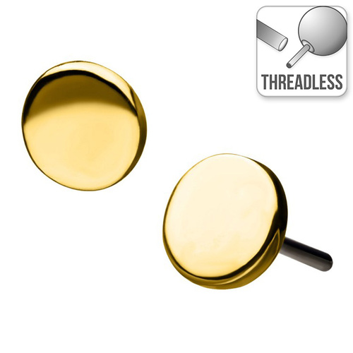 Invictus Threadless 14ct Yellow Gold Flat Disc Attachment : 1.5mm