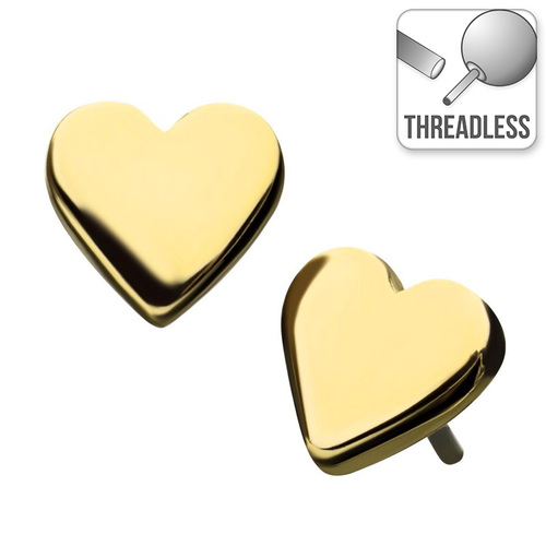 Invictus Threadless 14ct Yellow Gold Heart Attachment : 4mm x 4mm