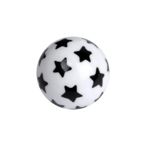 Acrylic Stars Ball - Black on White : 1.6mm (14ga) x 5mm x Black/White