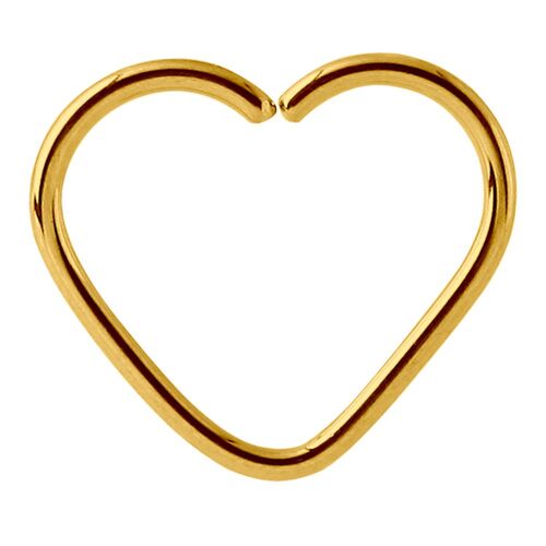 Bright Gold Annealed Heart Continuous Ring : 1.2mm (16ga) x 8mm