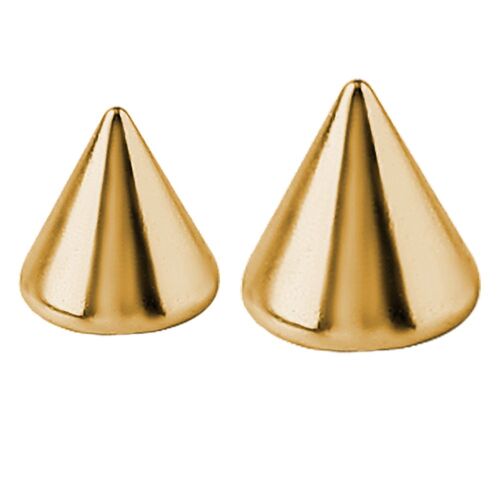 Bright Gold Micro Cone : 1.2mm (16ga) x 3mm x 3mm