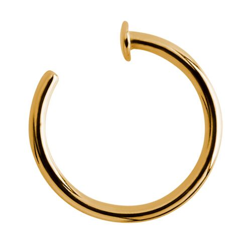Bright Gold Open Nose Ring : 0.8mm (20ga) x 9mm