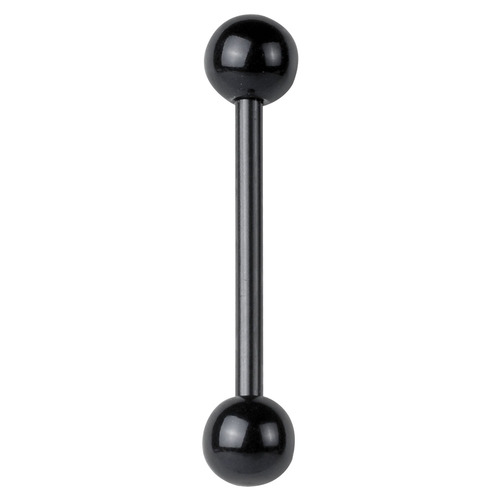 Bioplast® Black Barbell : 1.6mm (14ga) x 16mm x 5mm Balls
