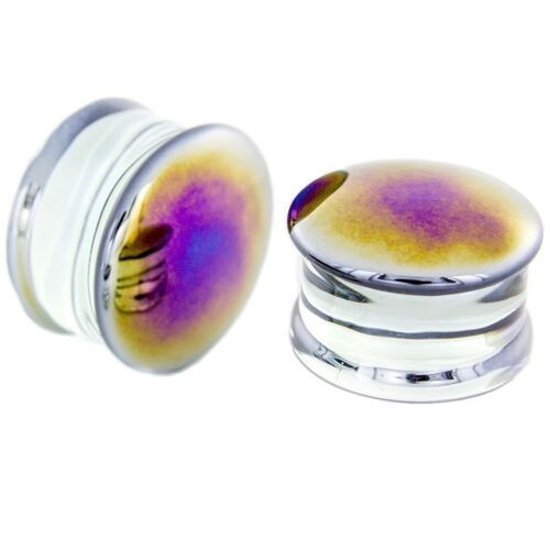 Black Pearl Double Flared Glass Plugs : 4mm