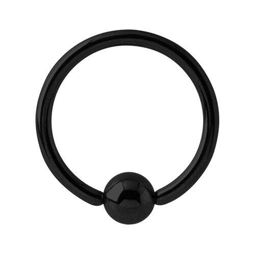Black Steel Ball Closure Rings : 1.0mm (18ga) x 8mm
