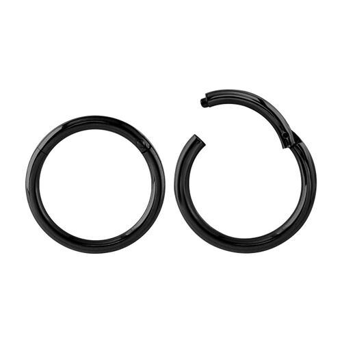 Black Steel Hinged Segment Ring : 1.0mm (18ga) x 7mm