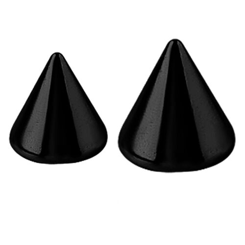 Black Steel Micro Cone : 1.2mm (16ga) x 3mm x 3mm Cone
