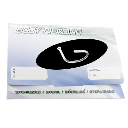Pre-Sterilized Bioplast™ Nose Stud Retainer : 0.8mm (20ga) x Pony Tail x 2mm Top