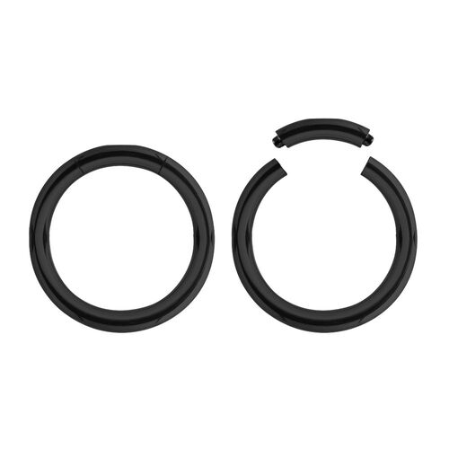 Black Steel Smooth Segment Ring : 1.2mm (16ga) x 10mm