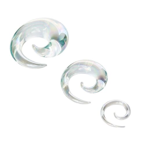 Clear Pearl Glass Spirals : 3mm