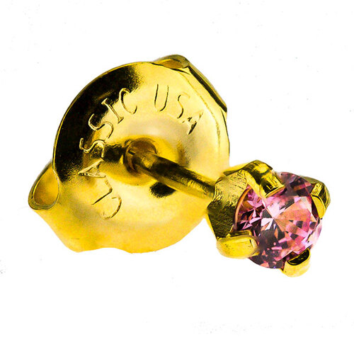 24ct Gold Plate Clawset Cubic Zirconia Regular : Pink